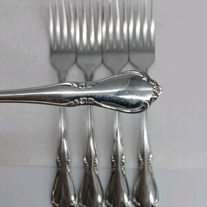 5X DF Oneida CHATEAU Stainless Flatware Dinner Forks Glossy USA